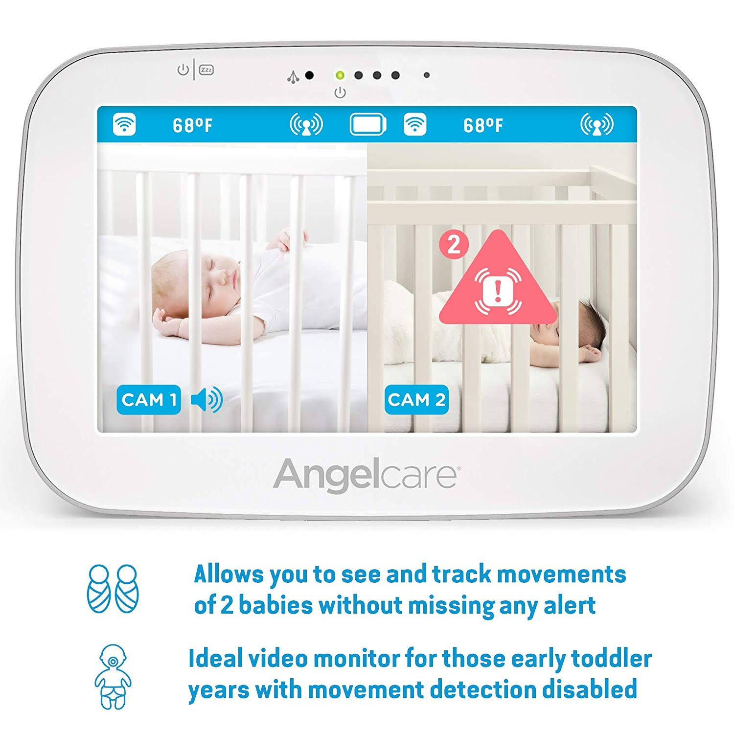 Angelcare AC527 Baby Breathing Monitor with Video, White