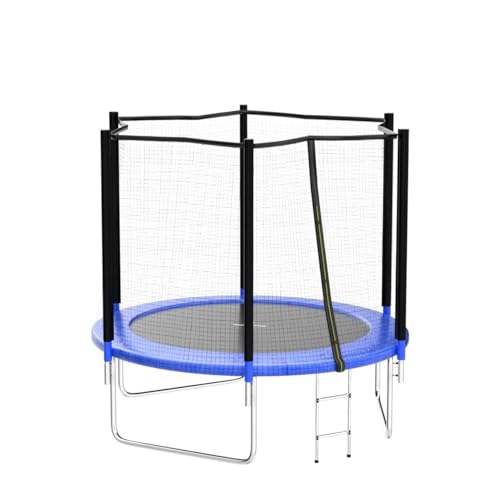 AOTOB 8FT 10FT 12FT 14 FT 15FT Trampoline with Safety Enclosure Net，Outdoor Trampoline with Basketball Hoop, Heavy Duty Jumping Mat and Spring Cover Padding for Kids and Adults, Storage Bag and Ladder