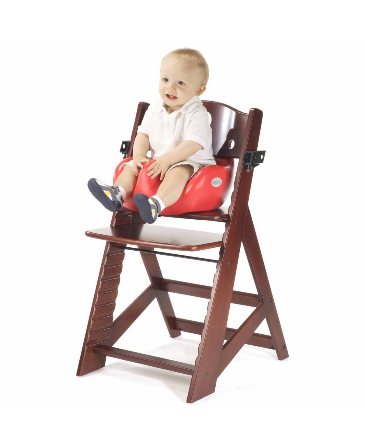 Keekaroo Height Right High Chair Espresso with Infant Insert and Tray in Cherry