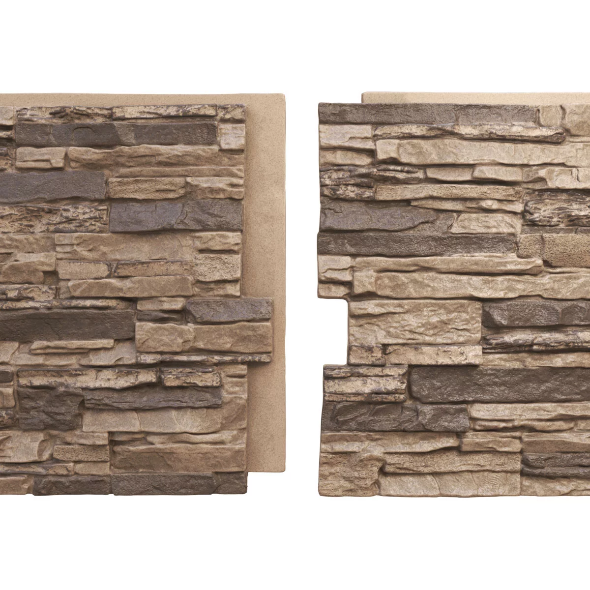 Ekena Millwork 45.75"W x 24.50"H x 1.25"D Canyon Ridge Stacked Stone, StoneWall Faux Stone Siding Panel, Smokey Ridge - Curated Treasures Market