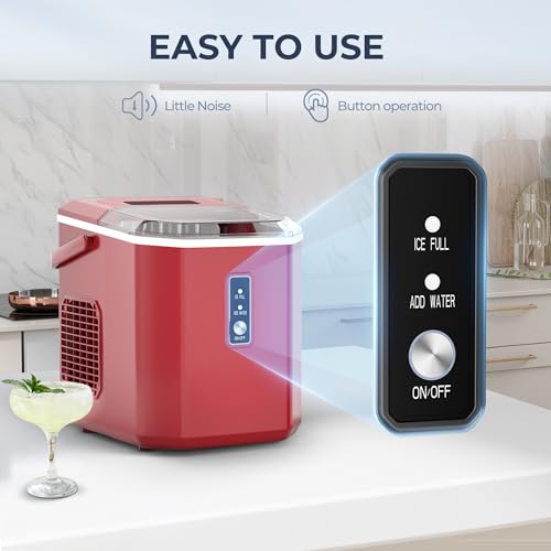 EUHOMY Crescent Ice Makers Countertop, 35Lbs/24H, 16Pcs in 12Mins, Auto Deep Cleaning, Timer, Portable Crescent Ice Maker Countertop with Crystal-Clear Ice Cubes for Home/Office/Party