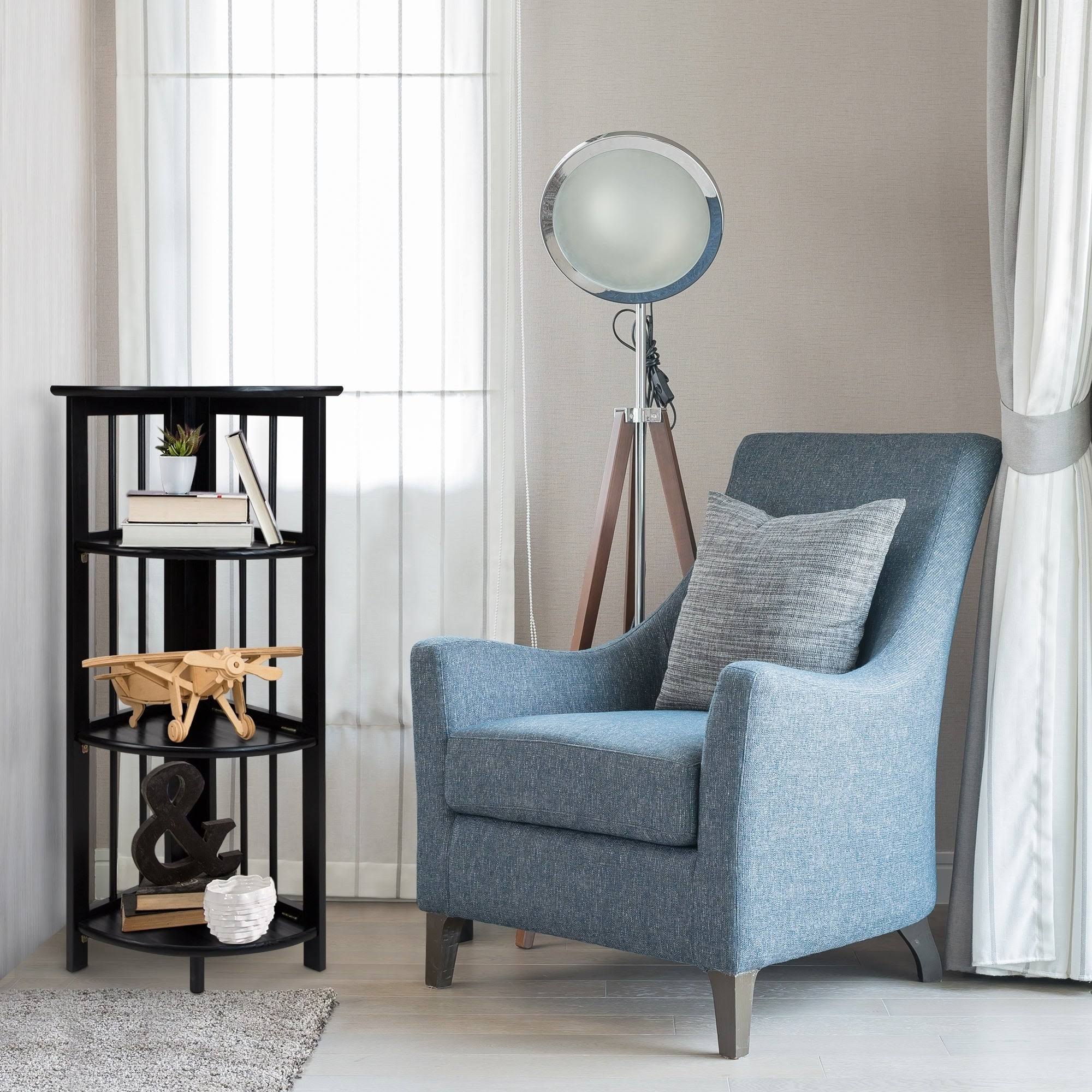 Casual Home 4-Shelf Corner Folding Bookcase - Truffle Brown