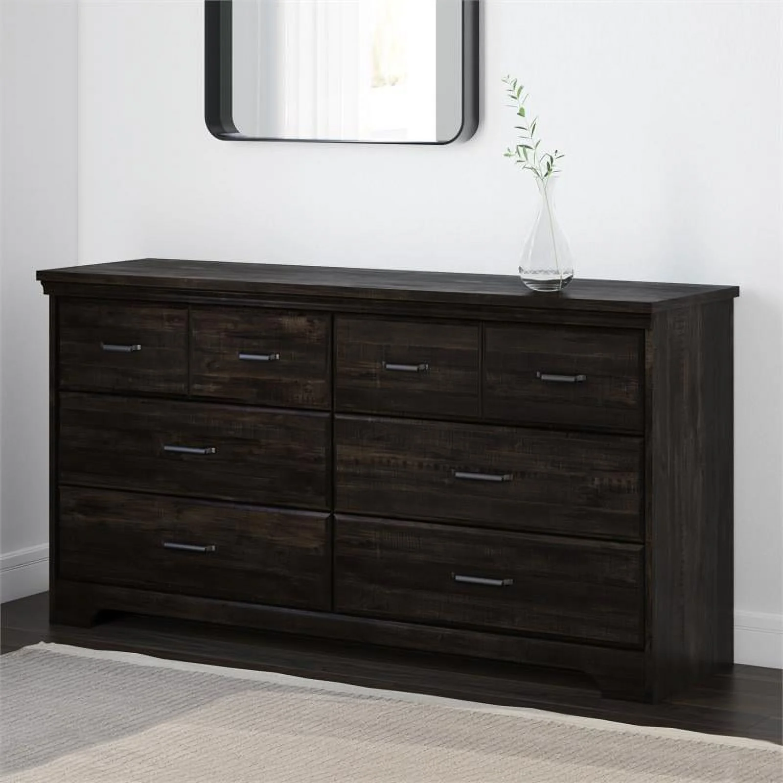 South Shore Versa 6-Drawer Double Dresser, Rubbed Black