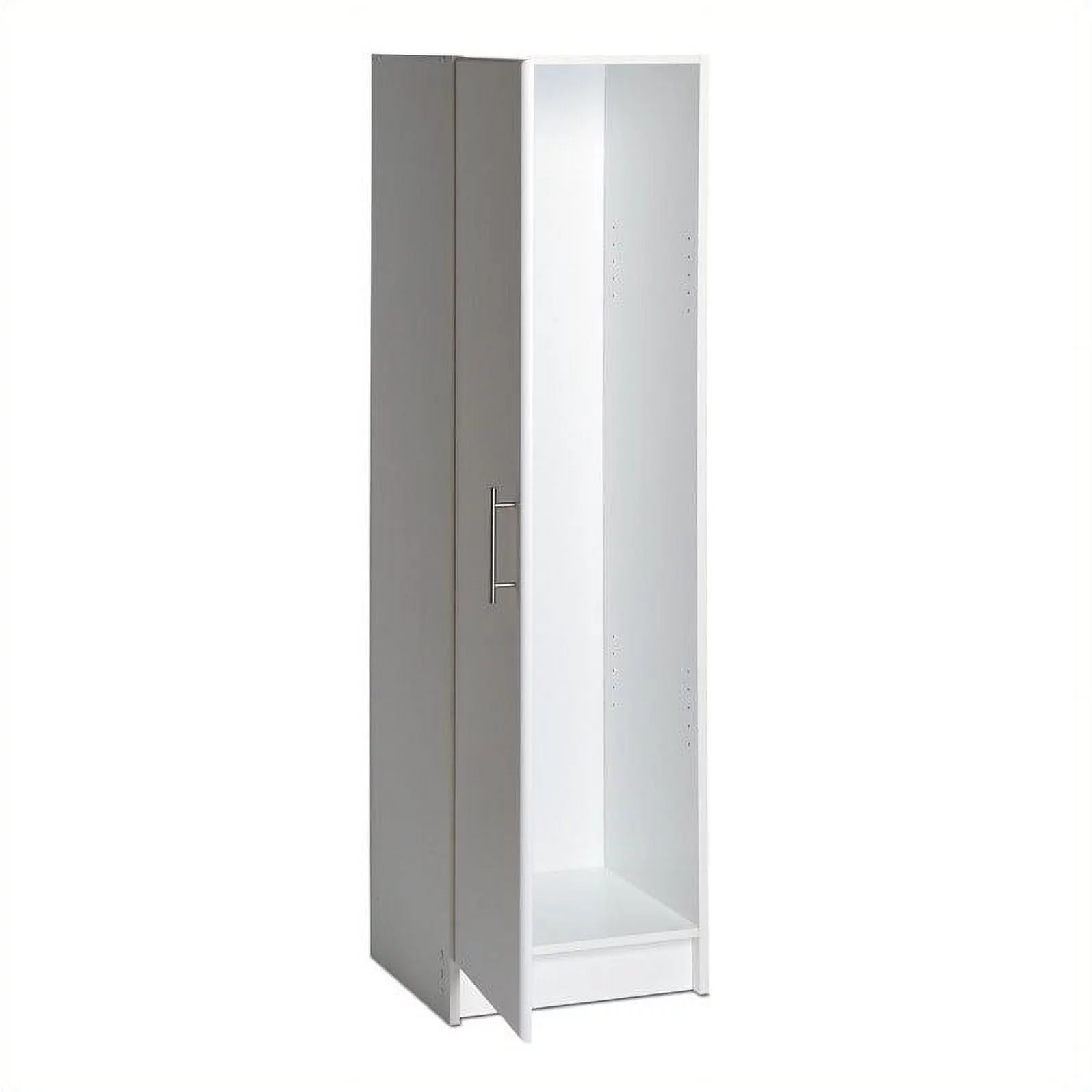 Kingfisher Lane Modern Storage 16" Wood Broom Cabinet in White