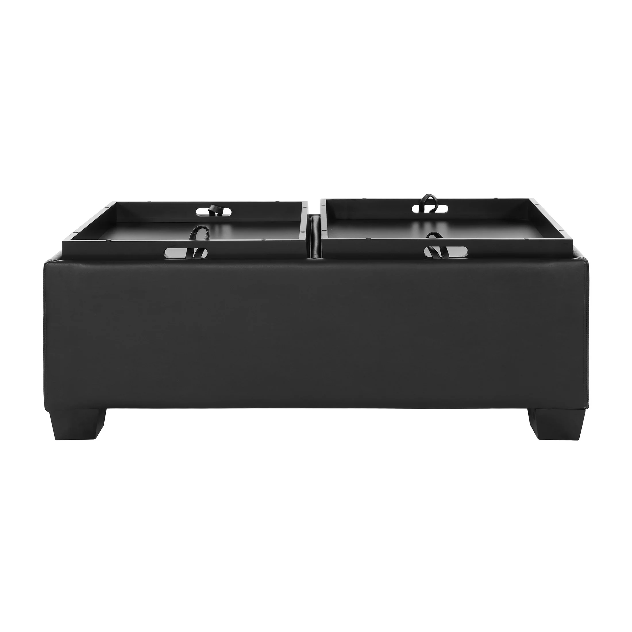 OakvillePark Allura Faux Leather Upholstered Storage Cocktail Ottoman, Espresso