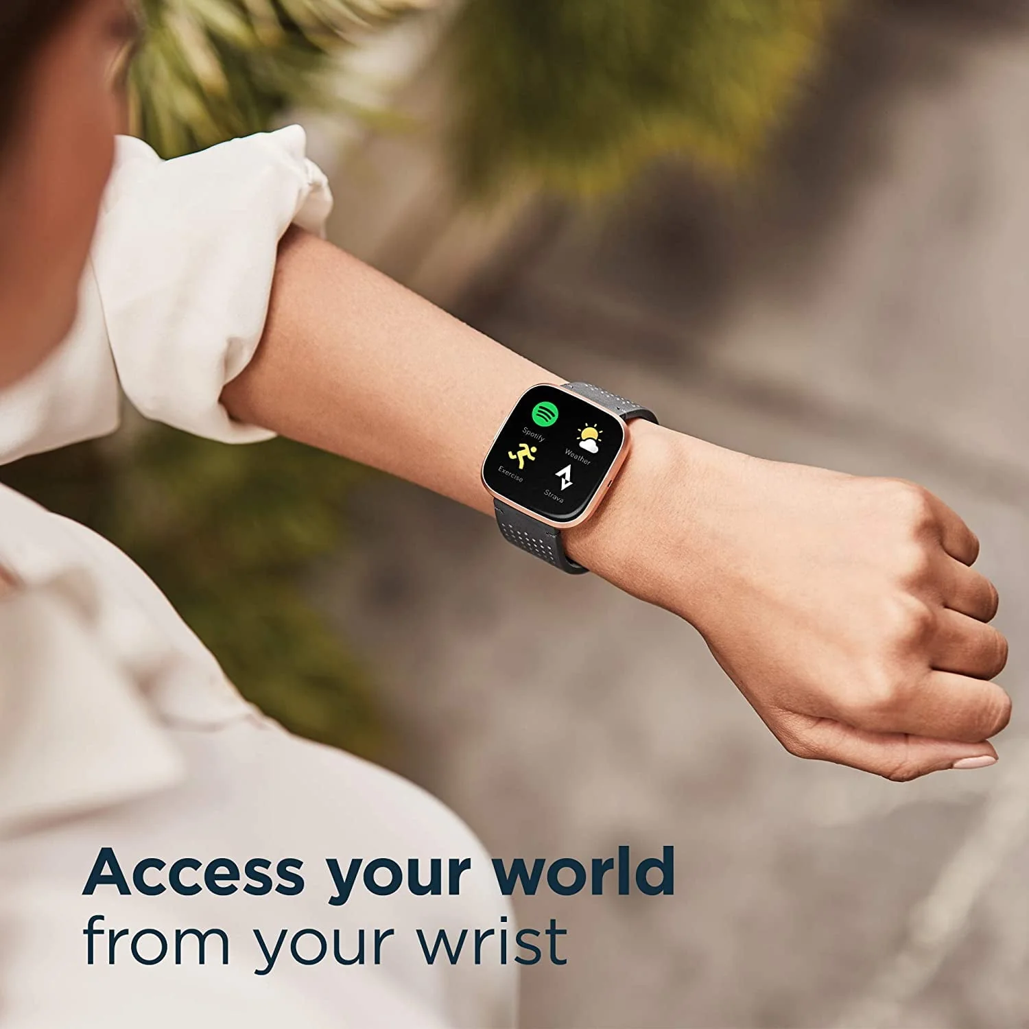 Fitbit Versa 2 Health & Fitness Smartwatch - Black/Carbon Aluminum
