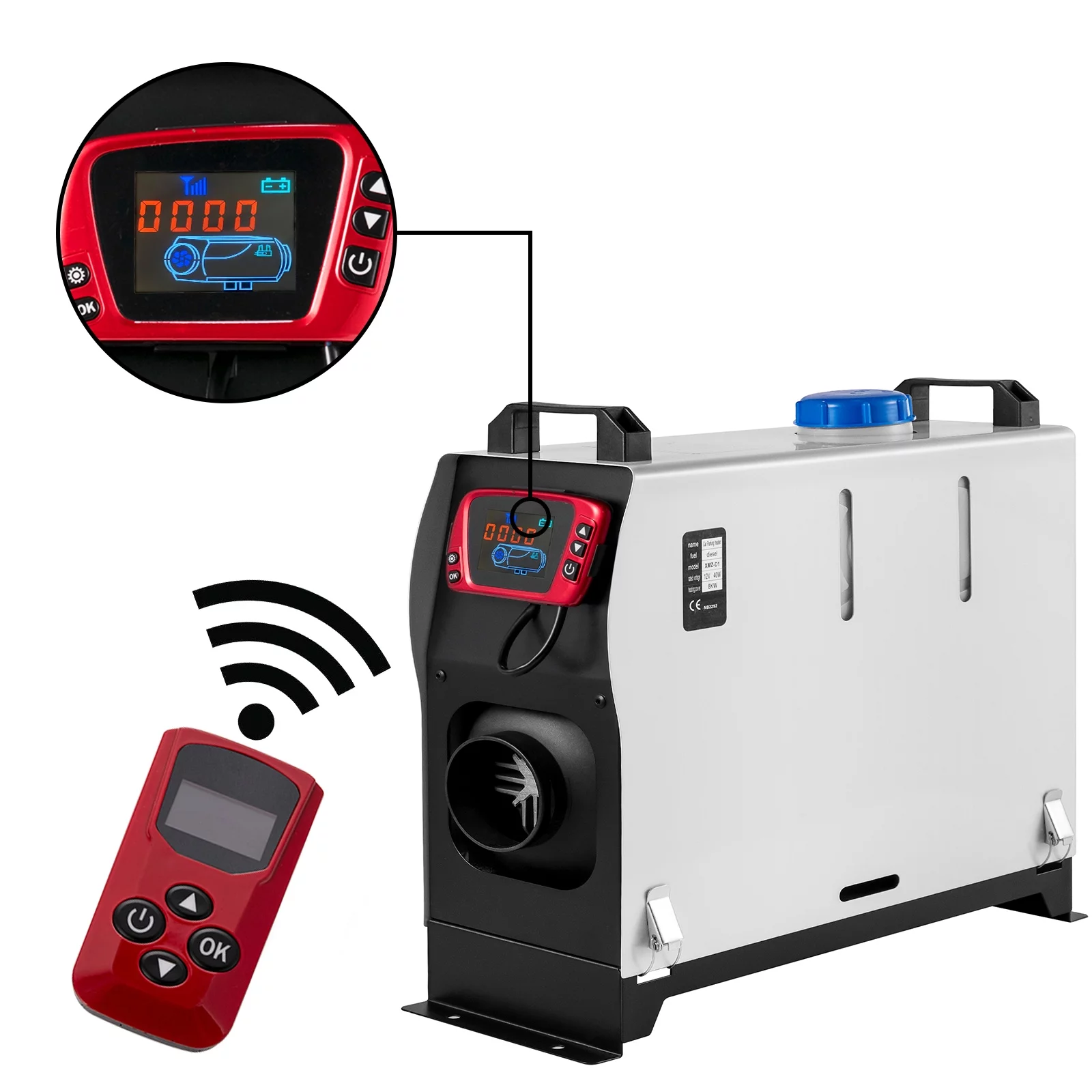 VEVOR Diesel Air Heater All in One, One Air Outlet, Diesel Heater 12V 5KW, Fast Heating, Diesel Parking Heater