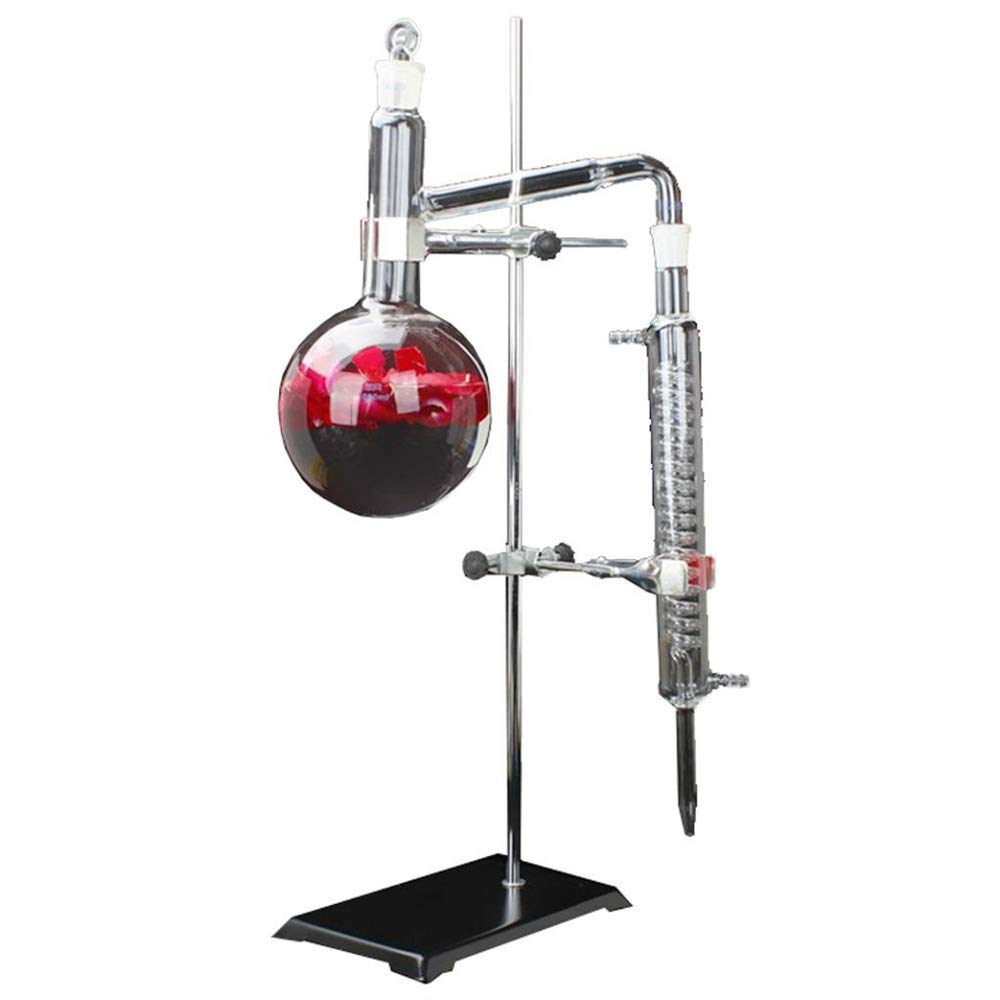 1000ml New Lab Essential Oil Distillation Apparatus Water Distiller Purifier Glassware Kits w/Separatory Funnel Condenser Pipe