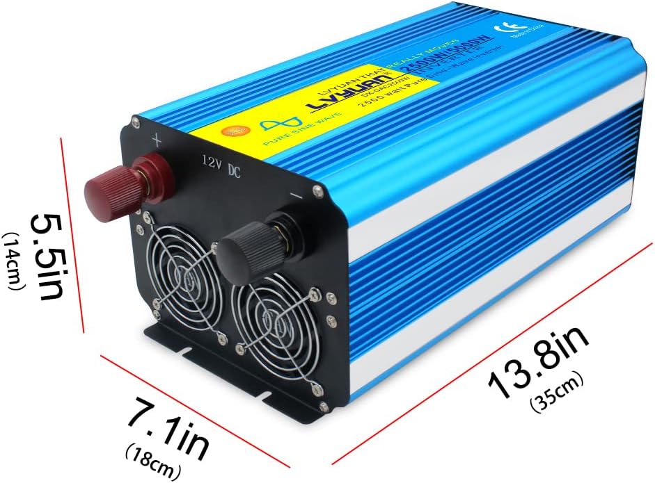 Cantonape Pure Sine Wave Inverter 4000W Power Inverter 24V to 110V DC to AC with LED Display Remote Controller for Truck RV Home Solar System