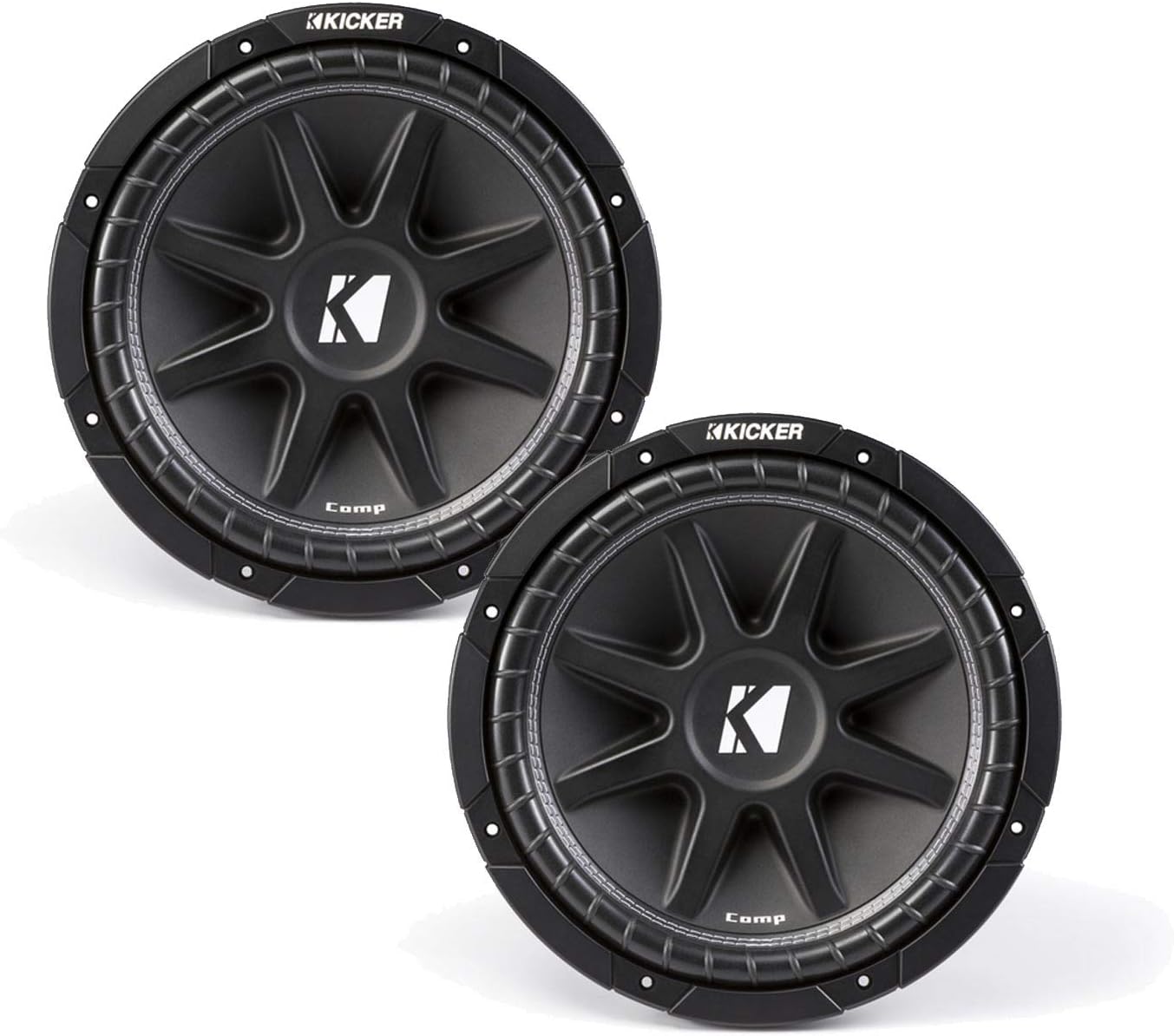 KICKER Comp 12-inch (30cm) Subwoofer, 4-Ohm, RoHS Compliant Bundle