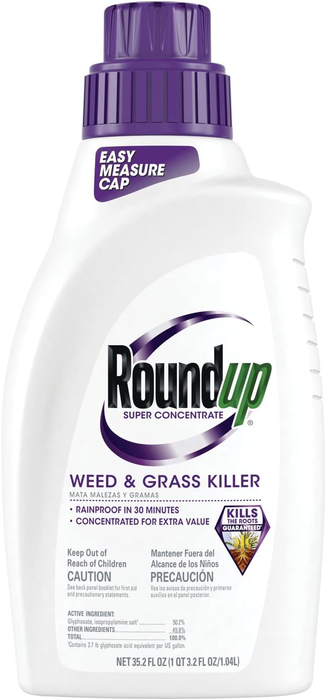 Roundup Super Concentrate Weed & Grass Killer - Includes Easy Measure Cap, 35.2 oz. Pack of 2