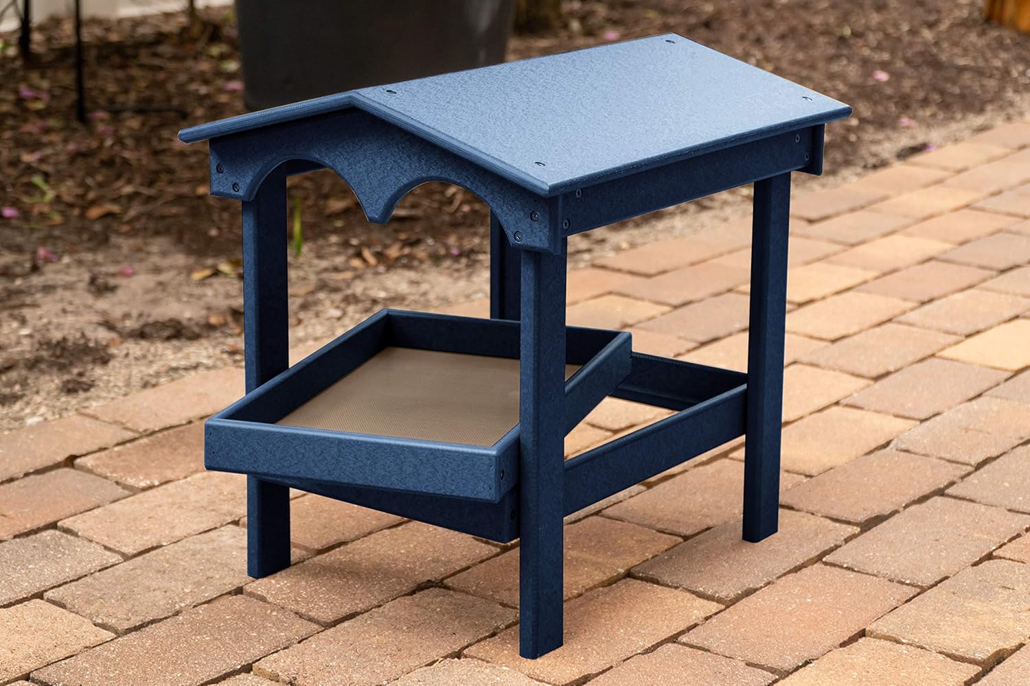 DutchCrafters Large Covered Ground Feeder with Removable Tray for Birds and Wildlife, Made from Plastic Poly - Amish Made in America (Turf Green)