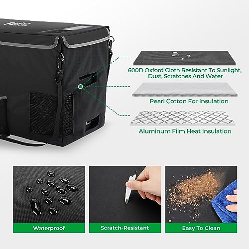 F40C4TMP Portable Refrigerator Freezer 12V Car Freezer Refrigerator (-7.6℉~50℉) with 12/24V DC Portable Car Fridge for Truck, RV, Boat, Camping, Travel and Gift