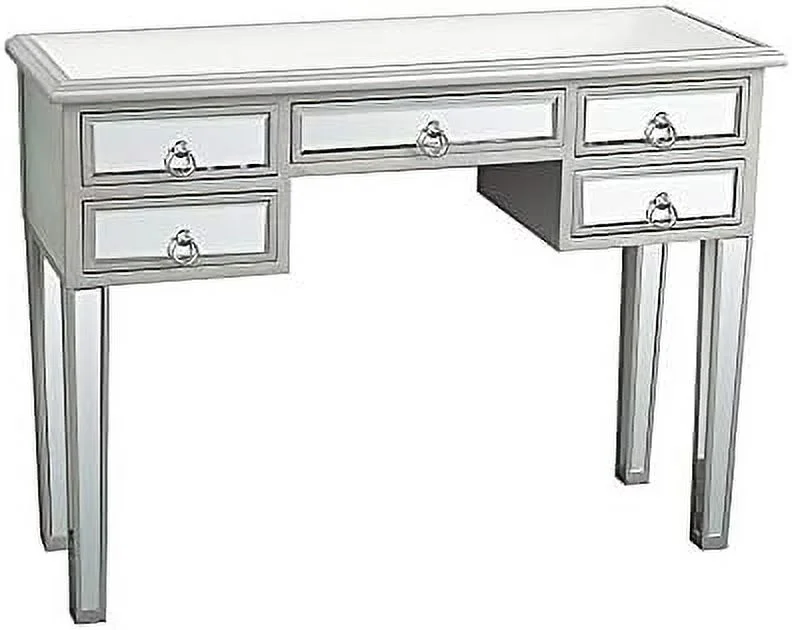 RUNFAYBIU Mirrored Console Sofa Tables with Silver Finish  Mirrored Dressing Table  Mirrored Bedroom Desk  Mirrored Workstation/Vanity Desk for Living Room  Room Study Room Entryway Hallw