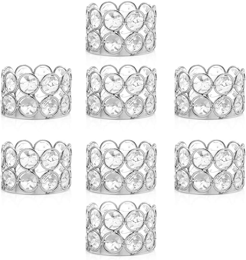 Vincidern Gold Crystal Tea Light Candle Holders Centerpieces, Small Votive Candle Stand Holder for Wedding Decoration, Home, Party,Thanksgiving, Christmas (Pack of 16) Pack of 2