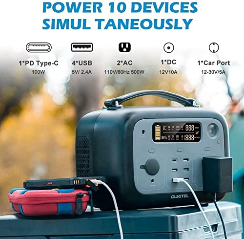 OUKITEL Portable Power Station Solar Generator Outdoor Camping