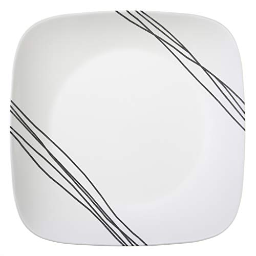 Corelle Vitrelle 18-Piece Service for 6 Dinnerware Set, Timber Shadows & Vitrelle 1-Qt Serving Bowl 2-Pack, Large Serving Bowl, Triple Layer Glass, White