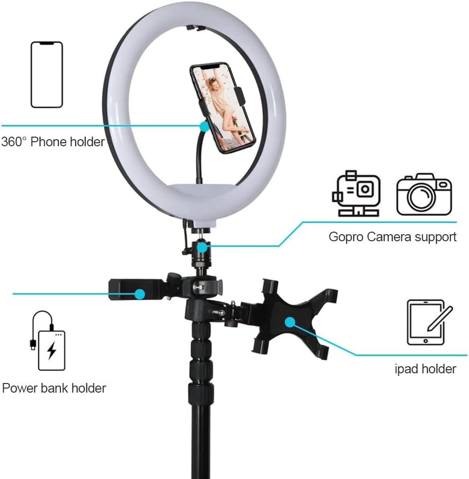 XMASGIC 360 Photo Booth Machine for Parties, 360 Photo/Camera Booth for People to Stand on, Automatic Slow Motion Rotating with Ring Light -- Freely Customize Logo 27''/68cm