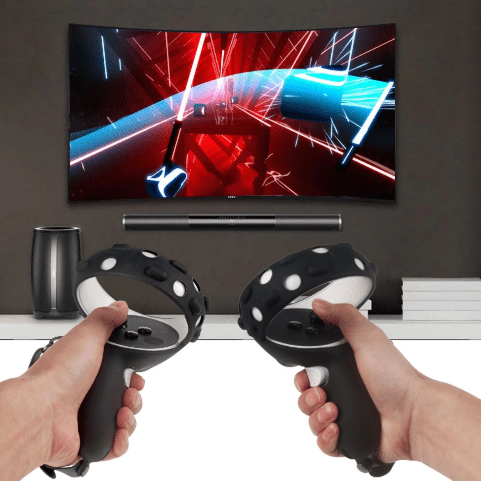 Oculus Quest 2 - All-In-One VR Headset - 256 GB Gaming Headset with Mazepoly Silicone Controller Grip Covers and Cleaning Colth