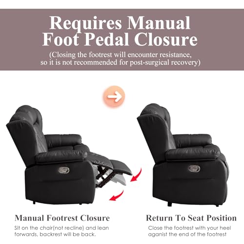 58.3" RV Loveseat Recliner Sofa - Home Theater Seating with Side Pockets for Living Room, Manual Double RV Recliners for Travel Trailers (Brown, Loveseat)