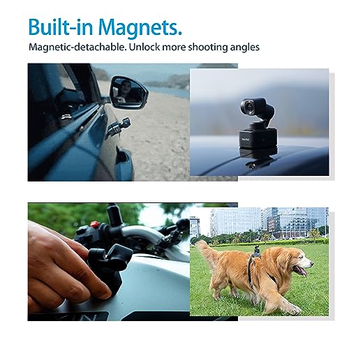 Feiyu Pocket 3 Kit: Remote Handle&Camera – Camera with 3-Axis Gimbal, Cordless Detachable Designed, Magnetic Mount, for Travel, Car Vlog, Pet & YouTube Videos, FeiyuVCAM3S