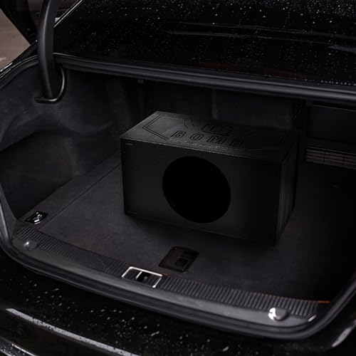 Q Power Q Bomb Series 15 Inch Ported Car Subwoofer Sub Box Enclosure with Single Vented Chamber Design and Black Bed Rhino Liner Spray Finish, Black