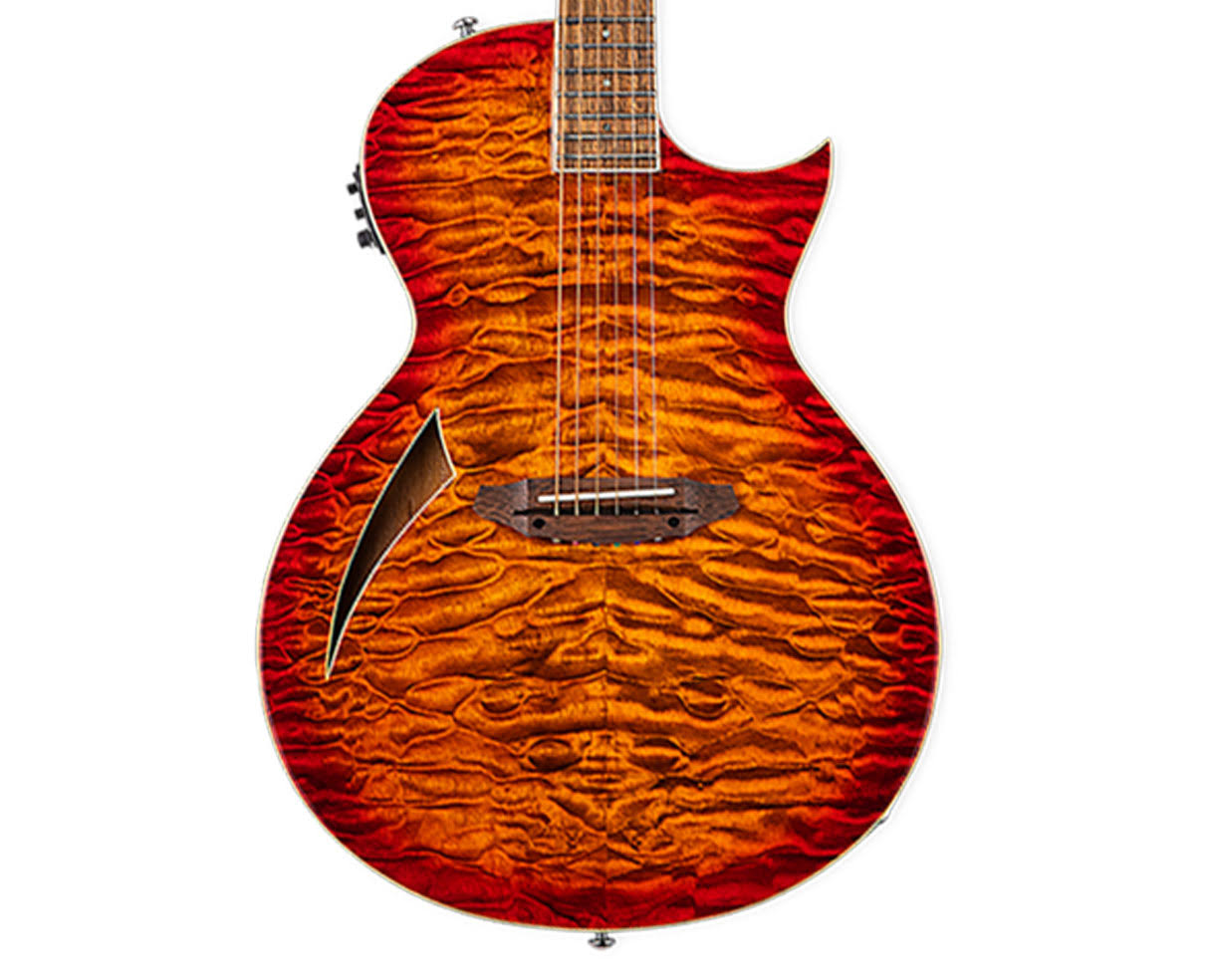 ESP LTD TL-6 Acoustic Electric Thinline Guitar, Tiger Eye Burst