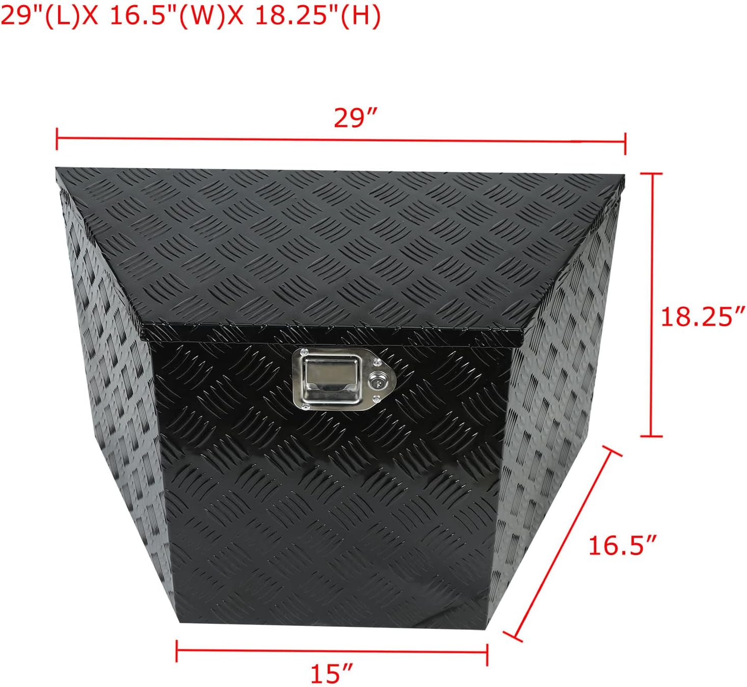 18X17X17.75 Black Aluminum 5 Bar Tread Tool Box Truck Car Outdoor Trailer Pickup Underbody Toolbox,RV Storage Organizer，Underbed Tools Organizer W/Lock Latch w/Keys