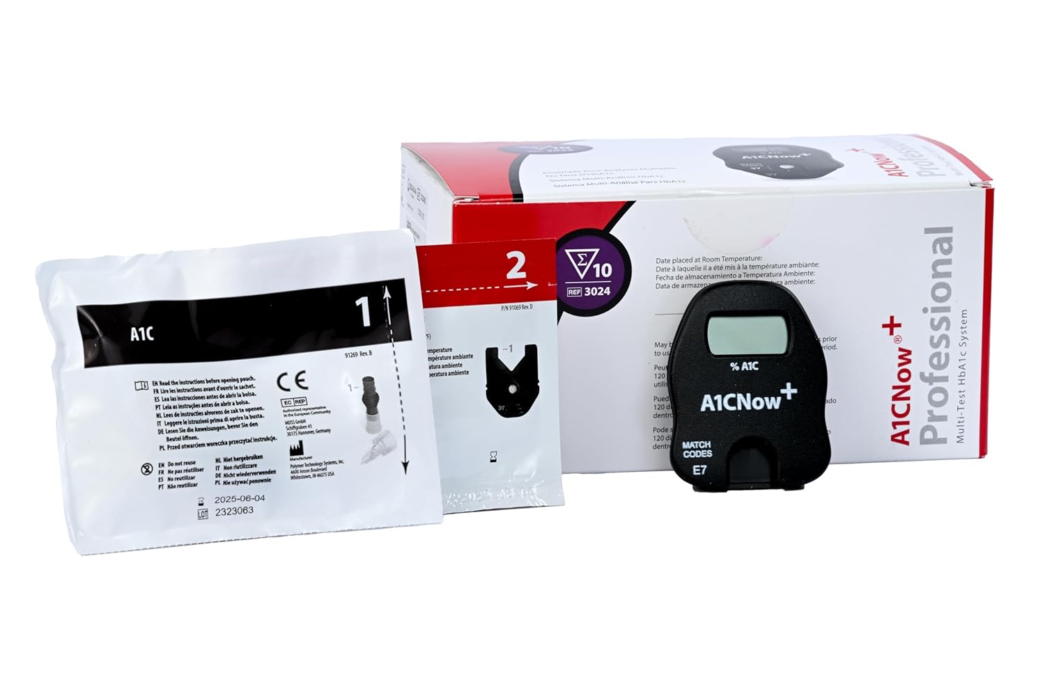 A1CNow+, Hba1c Blood Monitor w/ Sampler, 10 Test Kit