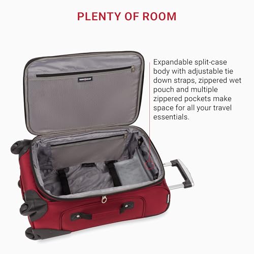 SwissGear Sion Softside Expandable Luggage, Black, Checked-Large 29-Inch