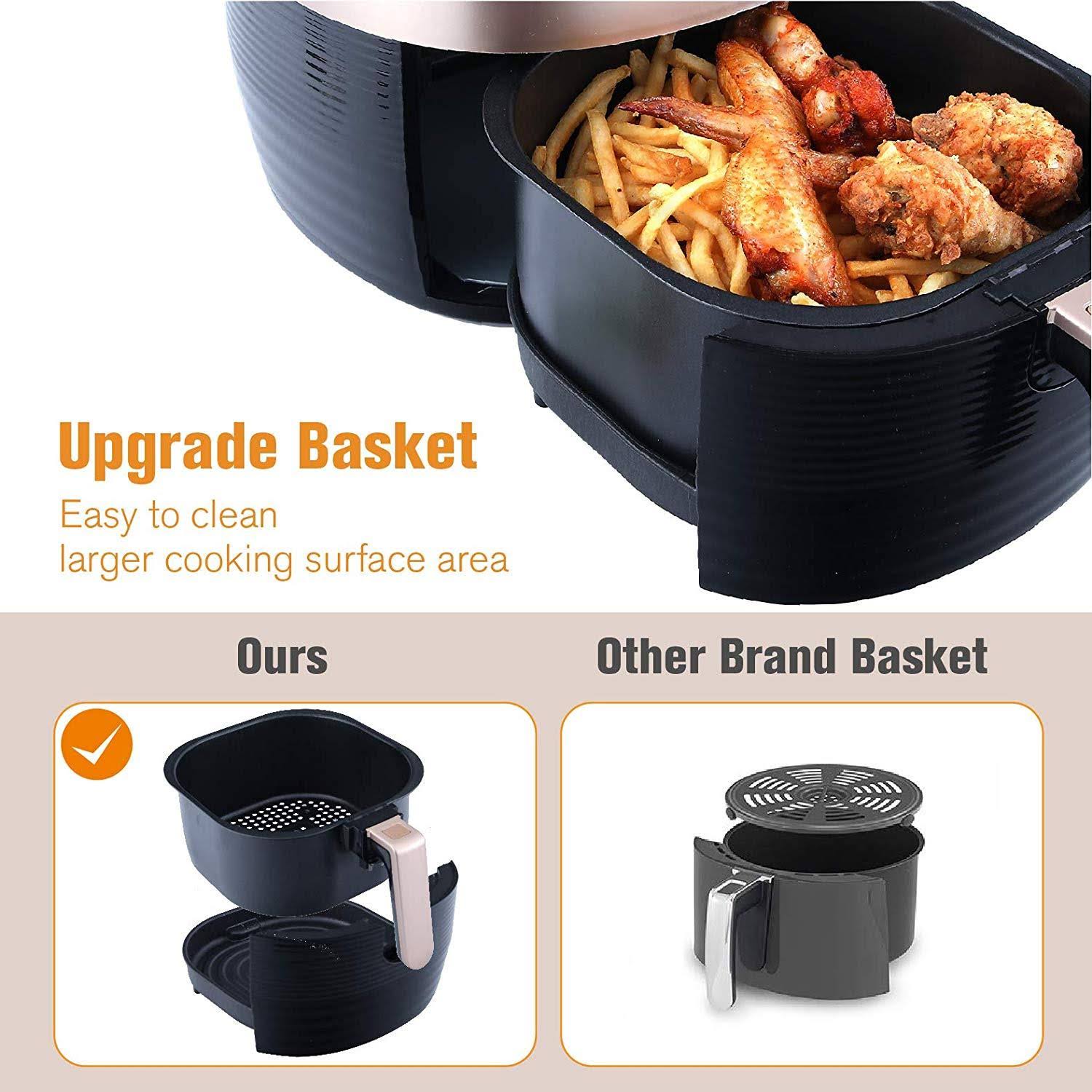 Kitchen Academy Air Fryer (50 Recipes) 5.8 qt Electric Hot Air Fryers XL Oven Oilless Cooker