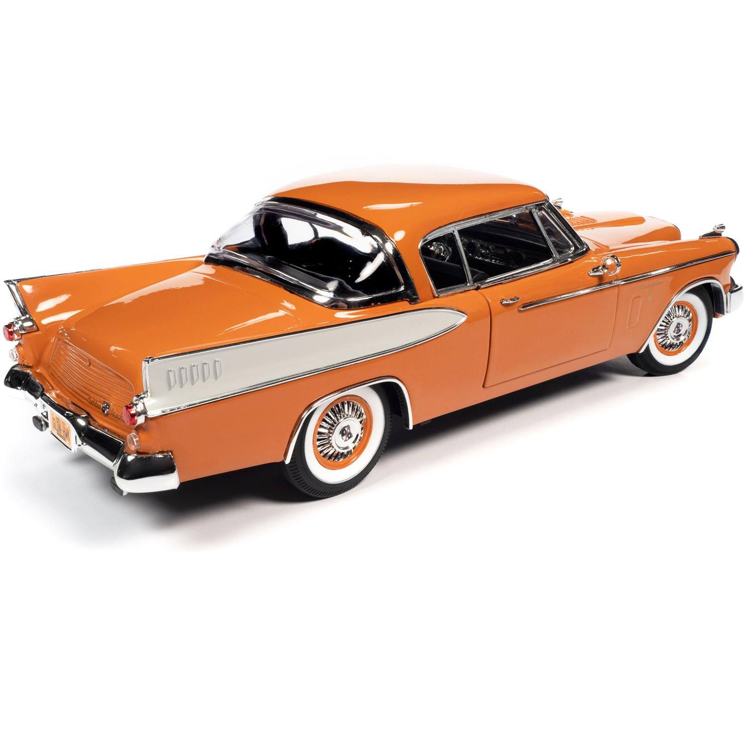 1957 Studebaker Gold Hawk Coppertone Orange and White 1/18 Diecast Model Car by Autoworld