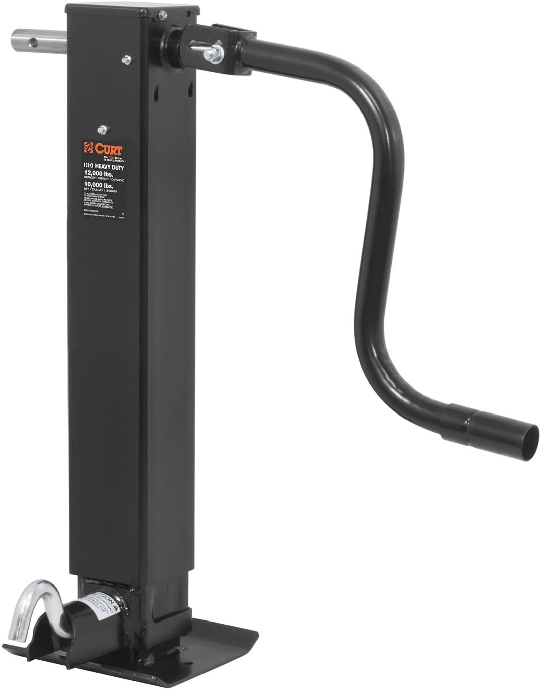 CURT 28512 Direct Weld On Heavy-Duty Trailer Jack, 12,000 lbs. 12-3/8 Inches Vertical Travel