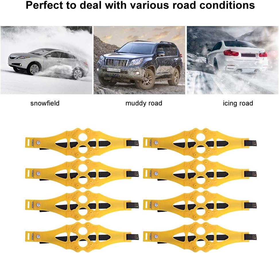8Pcs Universal Snow Chains Anti-skid Car Tire Chains Snow Tire Chain Tire Chain Tyre Chain Anti-skid Tire Chain Anti-skid Wheel Chain Snow Tire Chain Snow Chain Car Snow Chain Universal Snow Chain