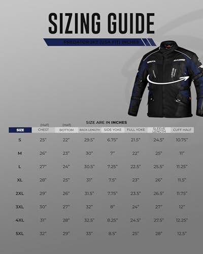 JAG Touring Motorcycle Jacket for Men, Dual Sports Water Resistant Adventure Riding Jacket with Cordura Fabric & CE Armor