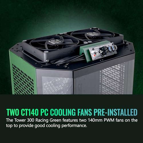 Tower 300 Turquoise Micro-ATX Case; 2x140mm CT Fan Included; Support Up to 420mm Radiator; Optional Chassis Stand Kit Allows Horizontal Display; CA-1Y4-00SBWN-00; 3 Year Warranty