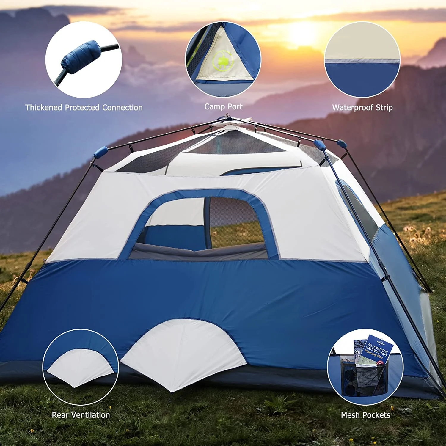 Qomotop 4-Person Camping Tent