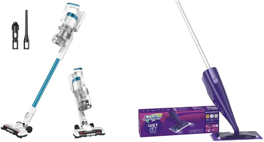 Eureka RapidClean Pro Lightweight Cordless Vacuum Cleaner, High Efficiency Powerful Digital Motor LED Headlights, Convenient Stick and Handheld Vac, Essential, White