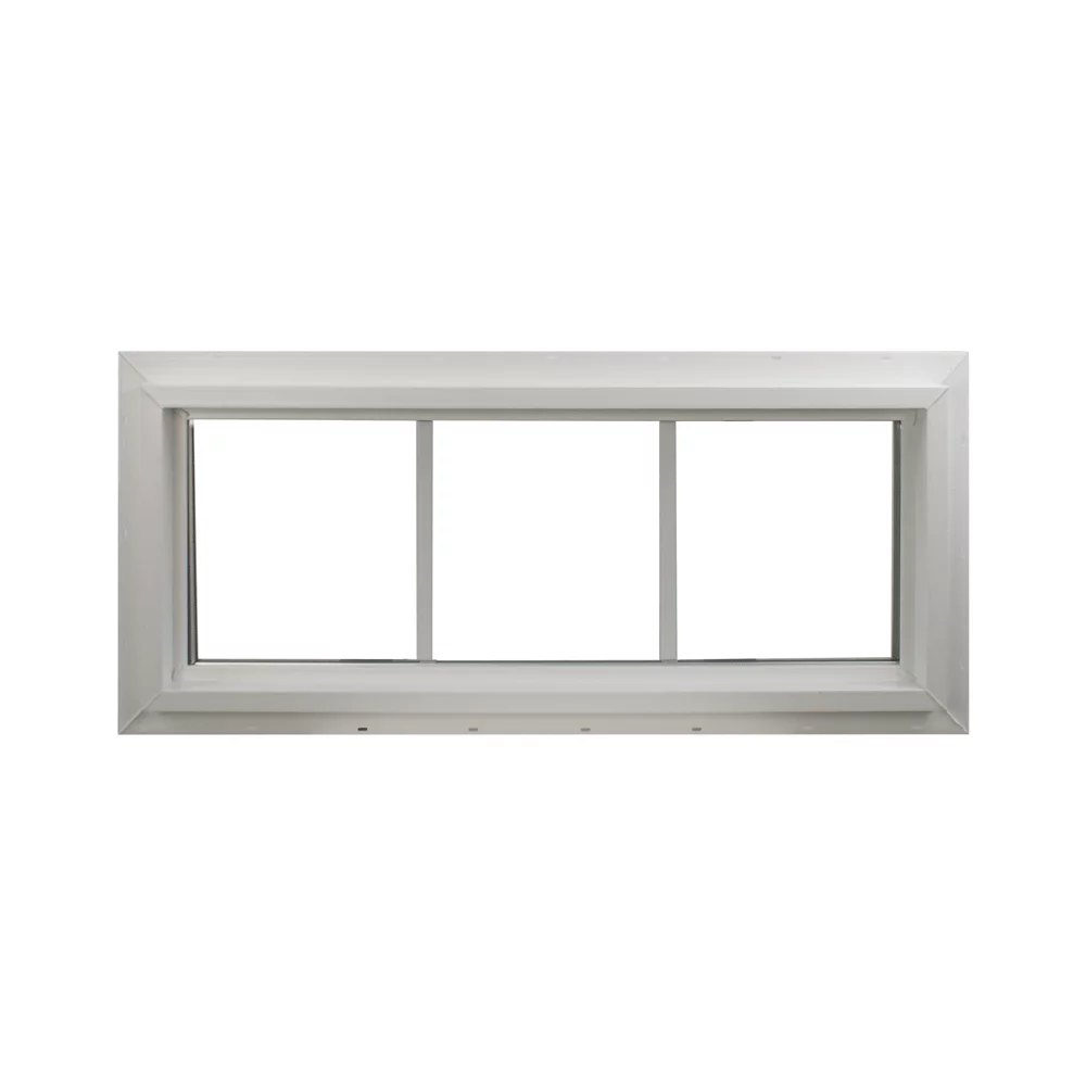 Double Pane Transom Window 30" x 10" with Grids Vinyl Window Argon Gass DP66 Non-Opening Low-E Glass