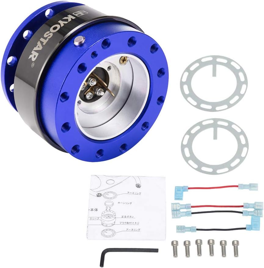WKD Titanium Steering Wheel Quick Release Hub Adapter Snap Off Boos Kit Black #8313