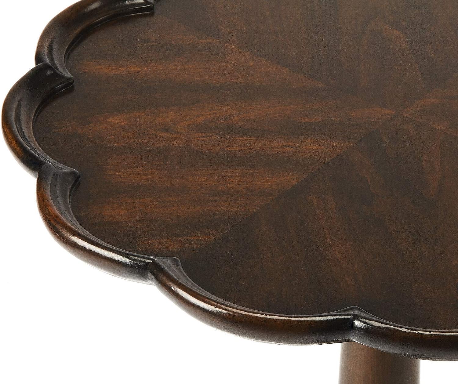 Tables - Parkwood Piecrust Pedestal Table - Side Table - Plantation Cherry Finish