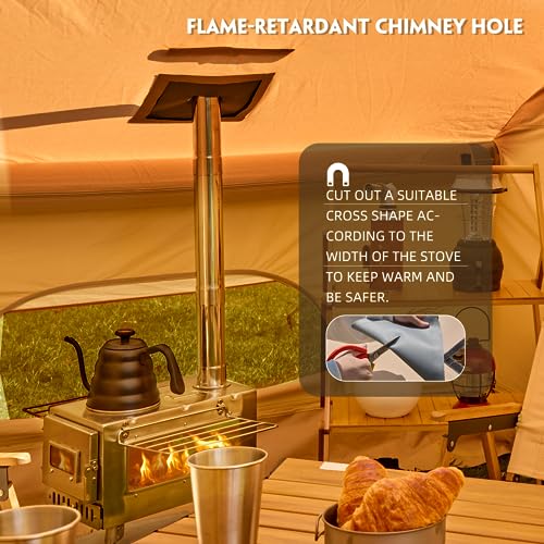 YOLENY Inflatable Tents for Camping, 4/6/8/10/12 Person Tent with TPU Skylight, Mesh Windows, Stove Jack & Pump, Easy Setup 4 Season Glamping Tent, Waterproof & Windproof