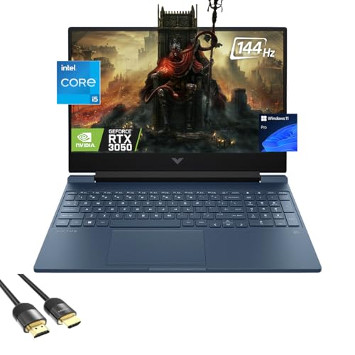 HP Victus Gaming Laptop, 15.6" FHD Display, 12th Gen 8-Core i5 12450H (Up to 4.40 GHz), GeForce RTX 3050, 32GB RAM, 1TB PCle 4.0, Backlit KB, Keypad, WiFi 6, RJ45, USB-C, PDG HDMI Cable, Win 11 Pro
