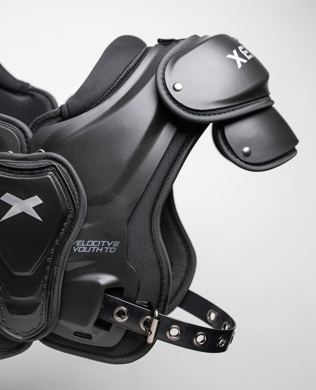 Xenith Velocity 2 Junior Vasity Football Shoulder Pads- Lightweight Protectve Gear for Larger Youth Athletes- Easy On/Off, Comfortable Fit- Low Profile Design for Improved Performance