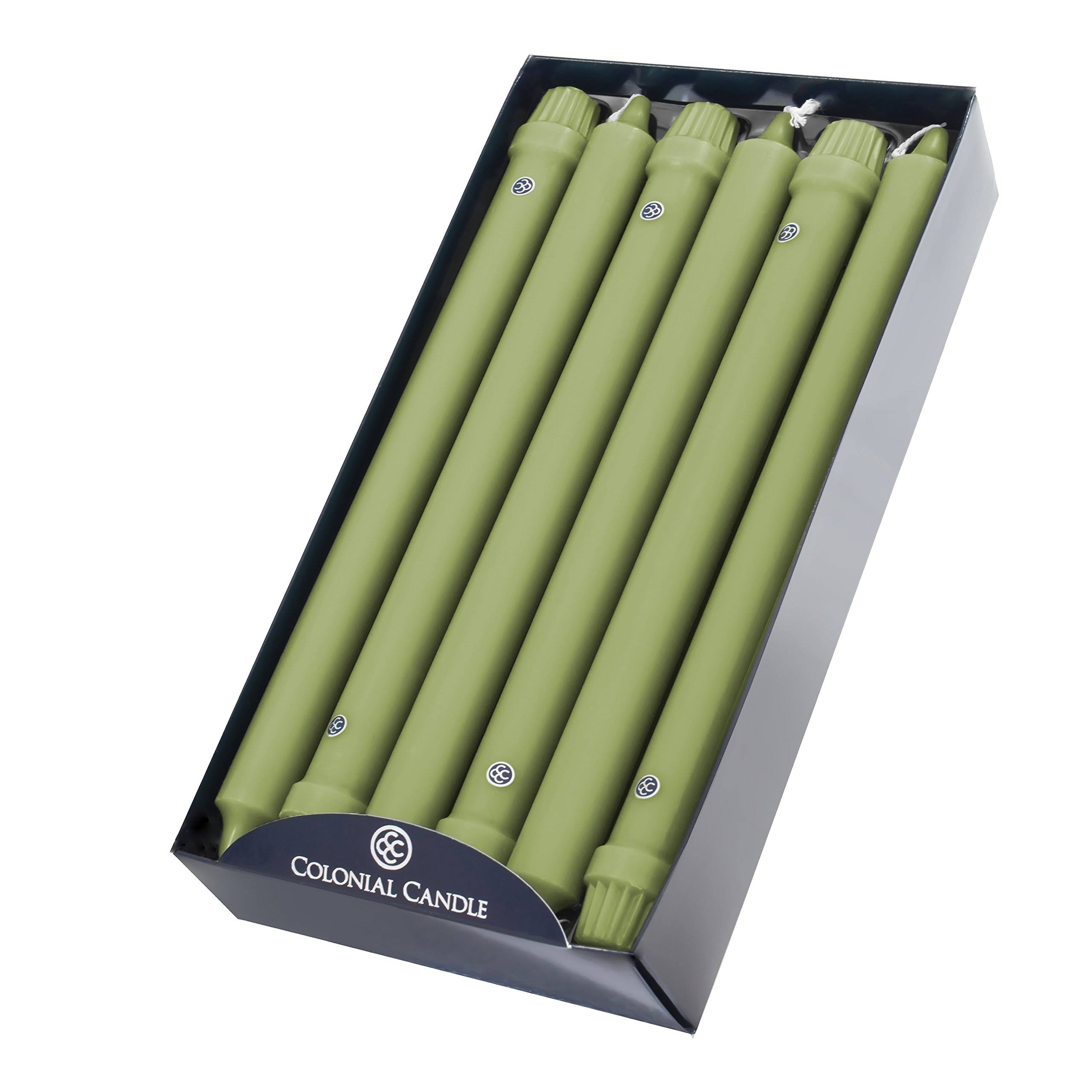 Colonial Candle 12 in Classic Taper Candle, Willow Green