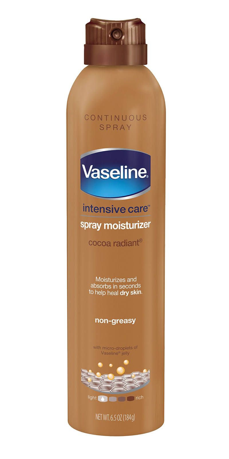 Vaseline Intensive Care Spray Lotion, Cocoa Radiant 6.5 oz(pack of 6)