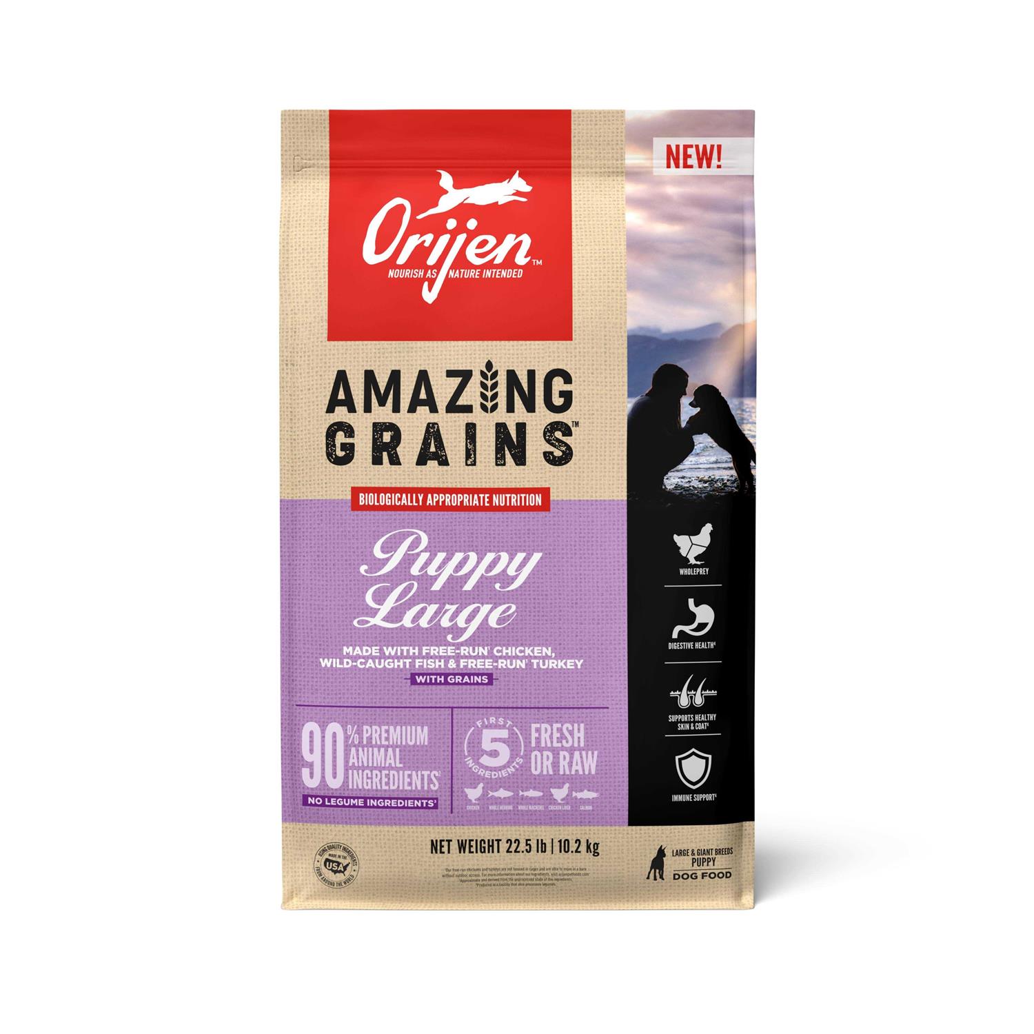 Orijen Amazing Grains Large Breed Puppy Dry Dog Food - Pet Supplies online store