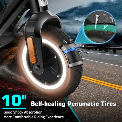 Caroma Electric Scooter Adults, 850W Motor, Max 36 Mph & 30-37 Miles Long Range, 10 Inch Run-Flat Tires, Folding E-Scooter with Dual Motor and Dual Brakes, Smart Control