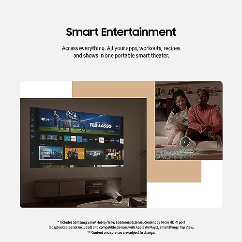 SAMSUNG 30-100 Inches The Freestyle 2nd Gen with Gaming Hub Smart Portable Projector (Renewed)