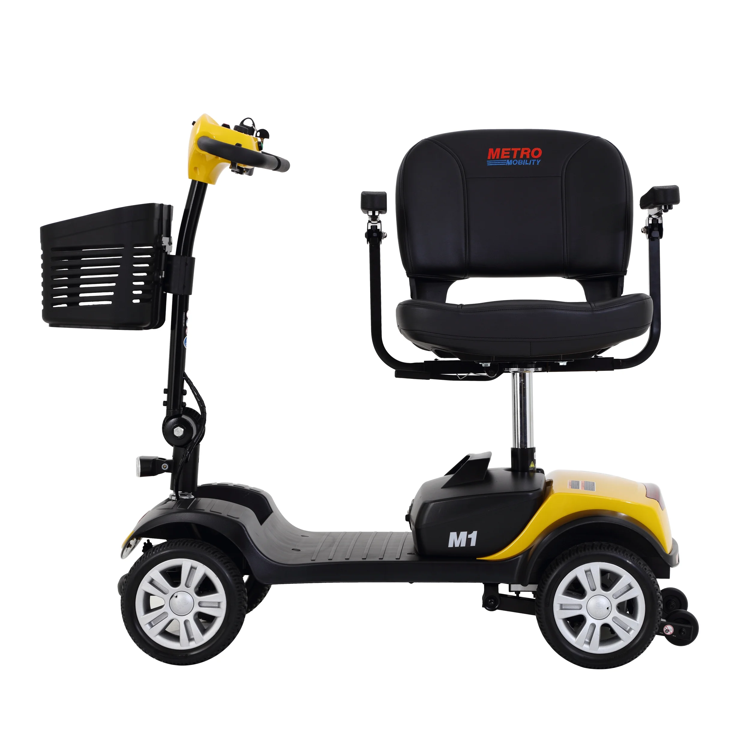 BTMWAY Mobility Scooter, 4 Wheels Electric Scooter for Seniors, Compact Folding Travel Mobility Scooters for Adult, Transformer Mobility Scooter with Swivel Seat, Front and Rear LED Light, Silver